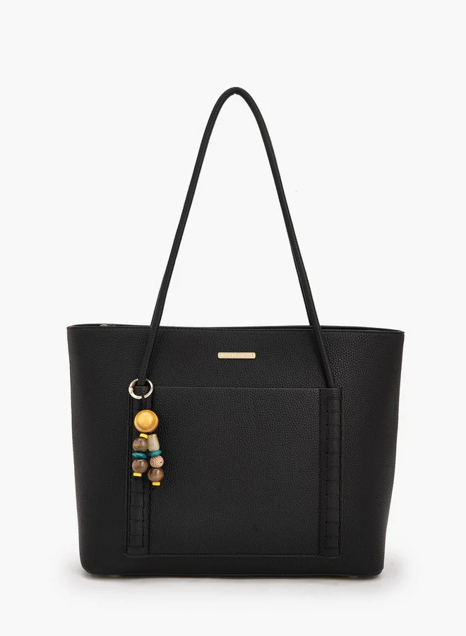 سيليست Textured Tote Bag With Bag Charm